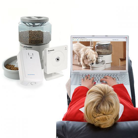 Дозатор пищи и воды для собак с вебкамерой